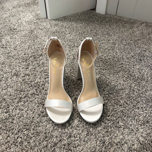 Taylor Ivory Satin Ankle Strap Heels - Picture 4 of 4
